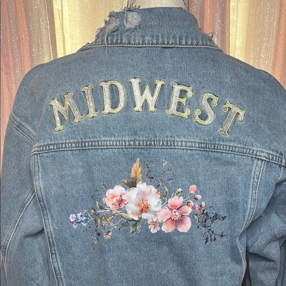 Midwest Floral Embroidered Denim Jacket
